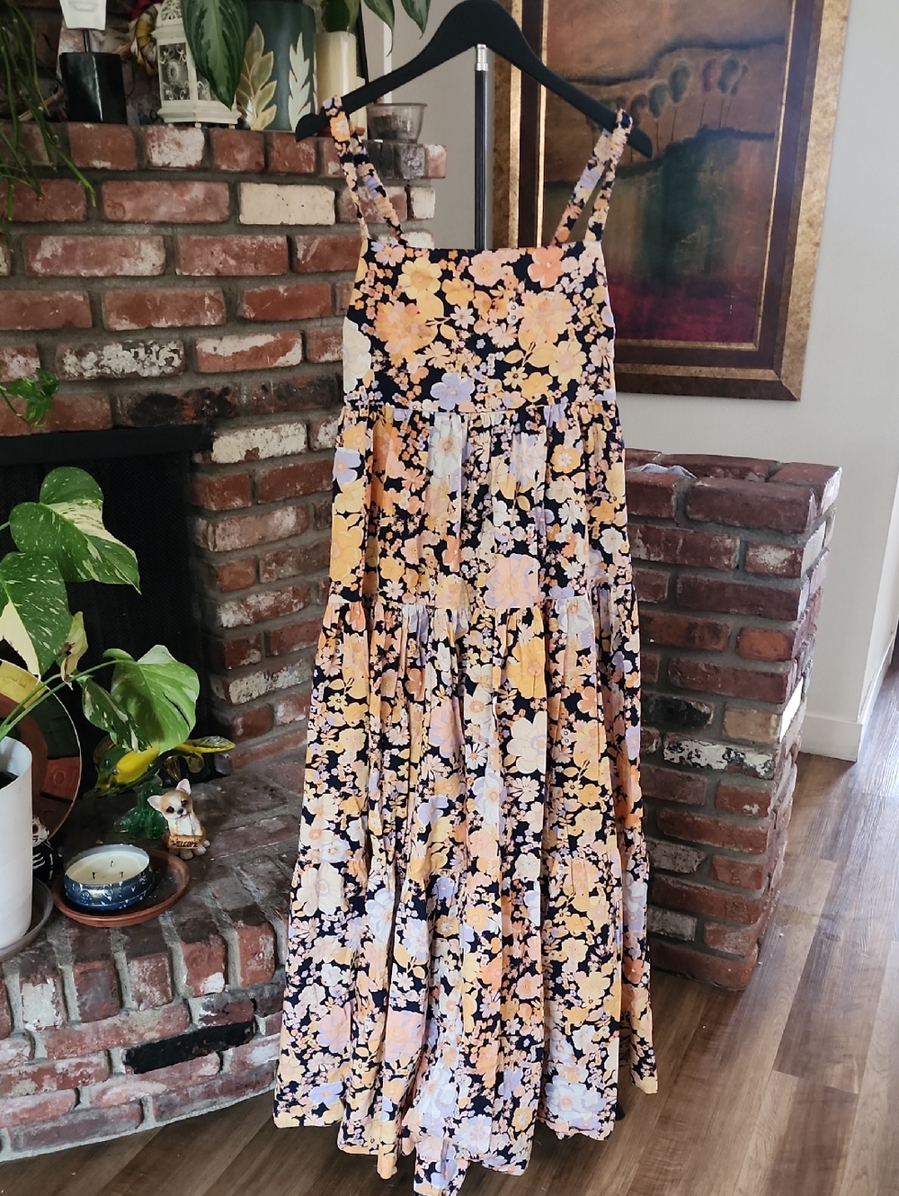 NWOT Free People Floral Tiered Maxi Oversized Dress Boho Cottagecore Prairie - Picture 2 of 8